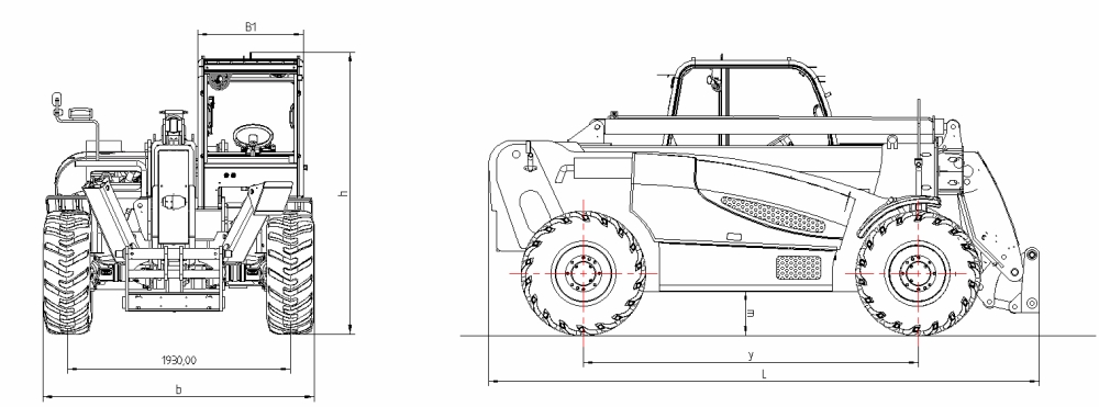 Size of NEOlift Telescopic Handler Forklift  Size of NEOlift Telescopic Handler Forklift
